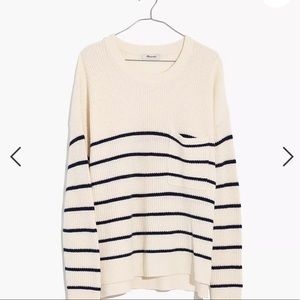 Madewell Thompson Pocket Pullover Sweater in Nautical Stripe L
